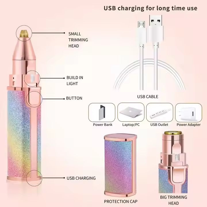 2 in 1 eyebrow trimmer