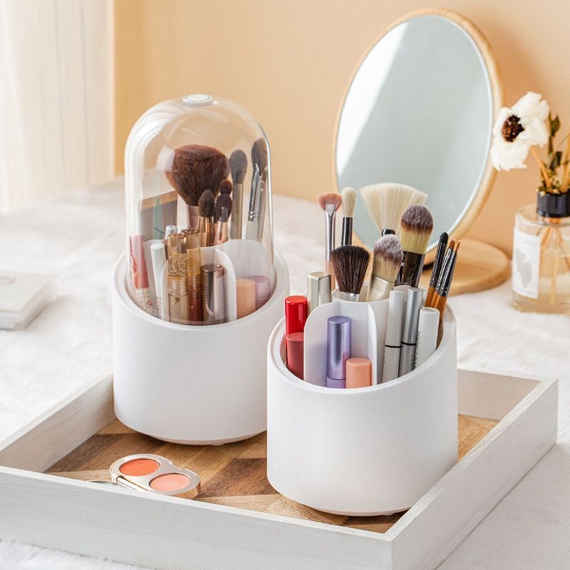 Make up brush storage bin